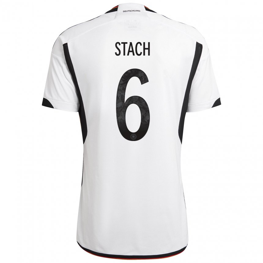 Kinder Deutsche Anton Stach #6 Weiß Schwarz Heimtrikot Trikot 22-24 T-shirt Belgien