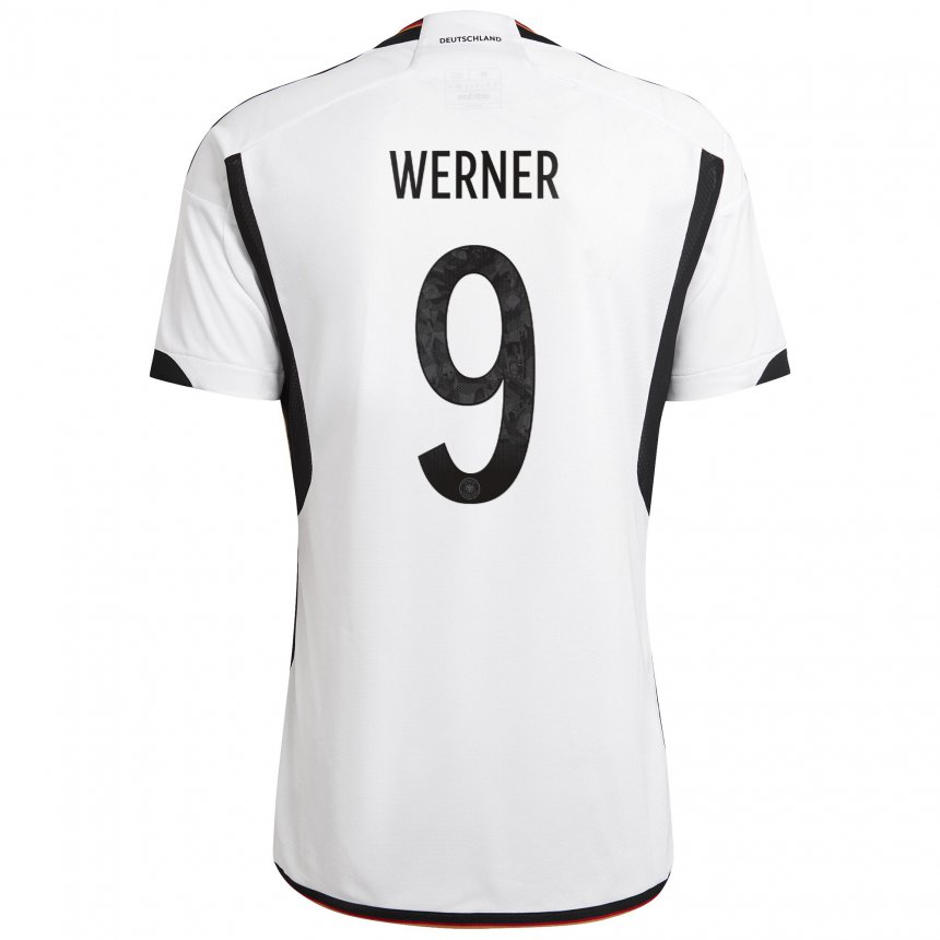 Kinder Deutsche Timo Werner #9 Weiß Schwarz Heimtrikot Trikot 22-24 T-shirt Belgien