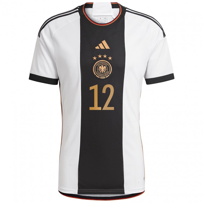 Kinder Deutsche Kevin Trapp #12 Weiß Schwarz Heimtrikot Trikot 22-24 T-shirt Belgien