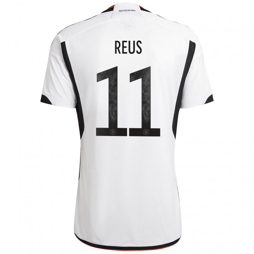 Enfant Maillot Allemagne Marco Reus #11 Blanc Noir Tenues Domicile 22-24 T-shirt Belgique