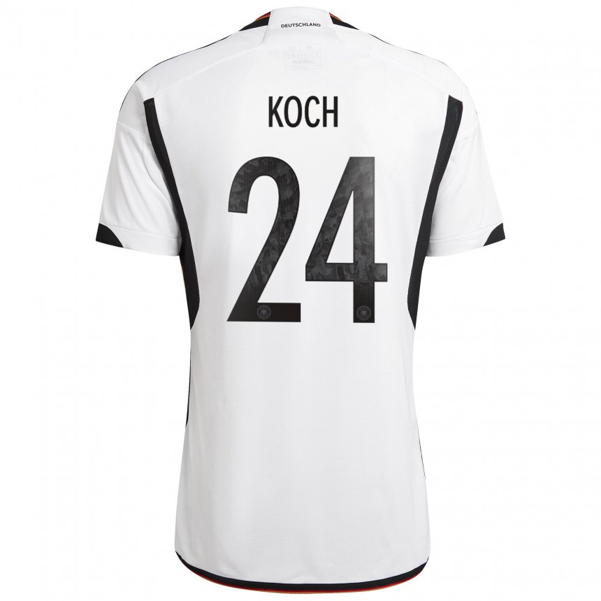 Kinder Deutsche Robin Koch #24 Weiß Schwarz Heimtrikot Trikot 22-24 T-shirt Belgien