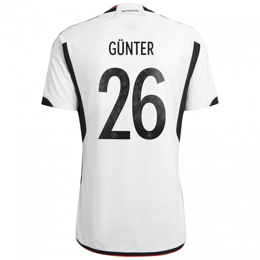 Kinder Deutsche Christian Günter #26 Weiß Schwarz Heimtrikot Trikot 22-24 T-shirt Belgien