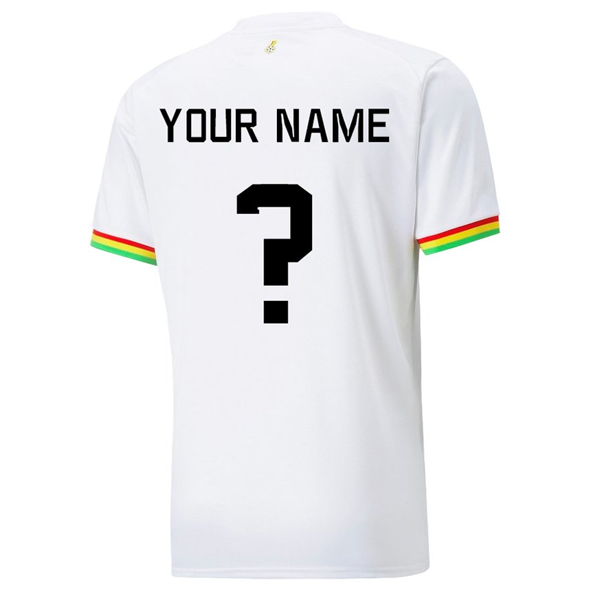 Enfant Maillot Ghana Votre Nom #0 Blanc Tenues Domicile 22-24 T-shirt Belgique