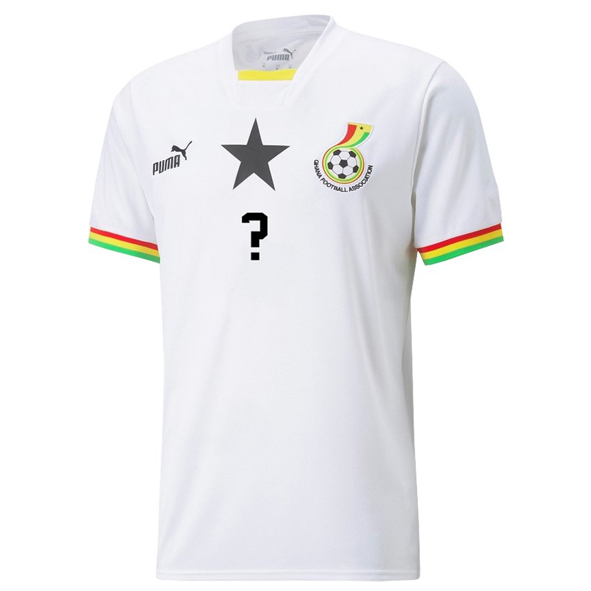 Enfant Maillot Ghana Votre Nom #0 Blanc Tenues Domicile 22-24 T-shirt Belgique