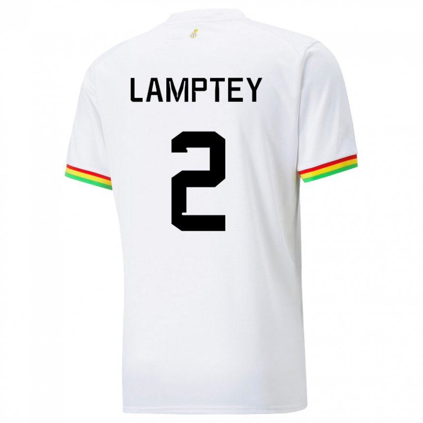 Kinder Ghanaische Tariq Lamptey #2 Weiß Heimtrikot Trikot 22-24 T-shirt Belgien