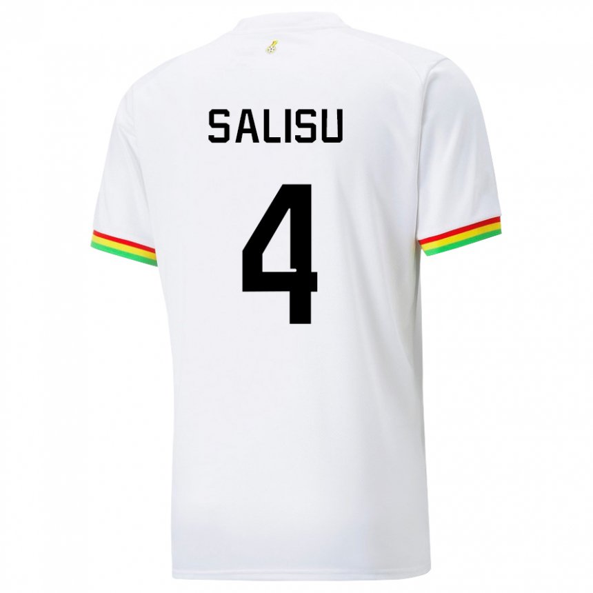 Kinder Ghanaische Mohammed Salisu #4 Weiß Heimtrikot Trikot 22-24 T-shirt Belgien