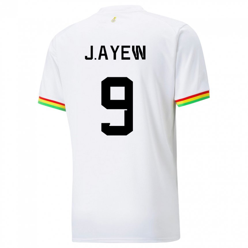 Kinder Ghanaische Jordan Ayew #9 Weiß Heimtrikot Trikot 22-24 T-shirt Belgien