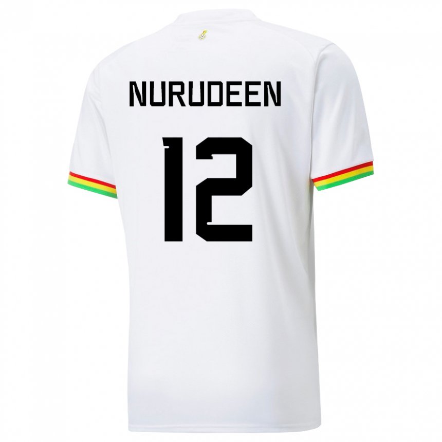 Enfant Maillot Ghana Abdul Nurudeen #12 Blanc Tenues Domicile 22-24 T-shirt Belgique