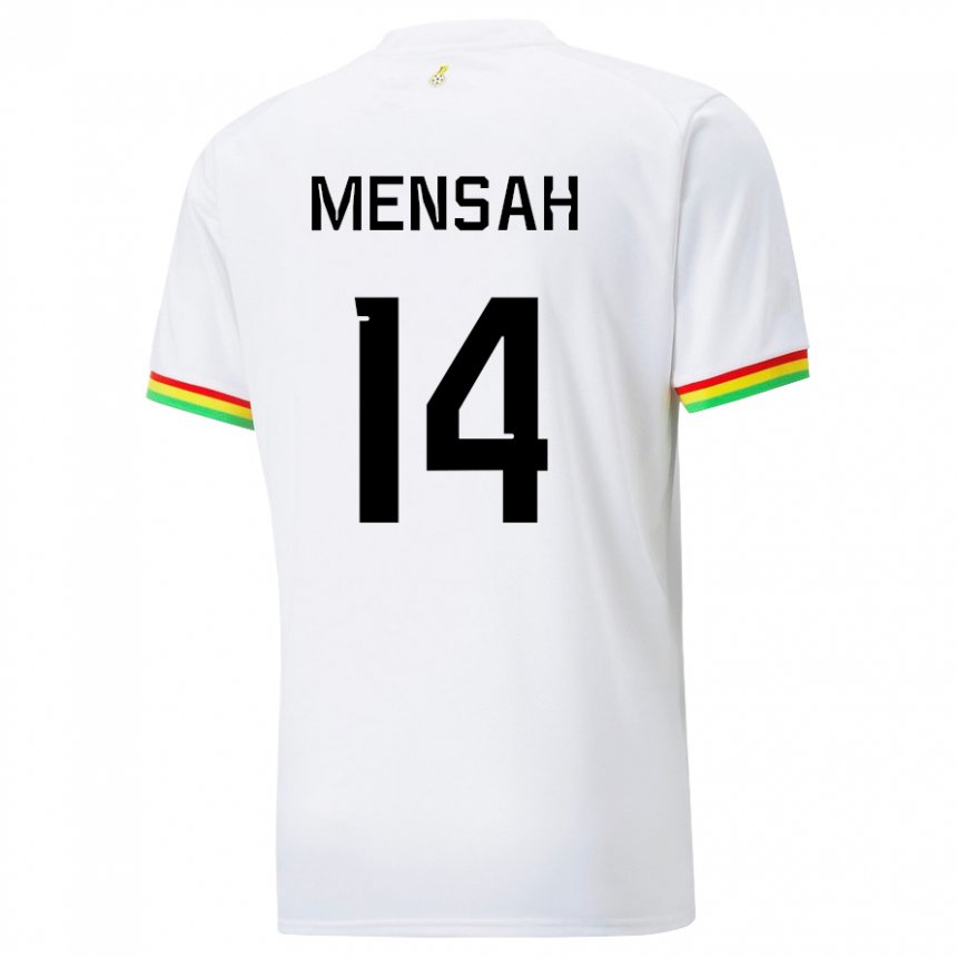 Kinder Ghanaische Gideon Mensah #14 Weiß Heimtrikot Trikot 22-24 T-shirt Belgien