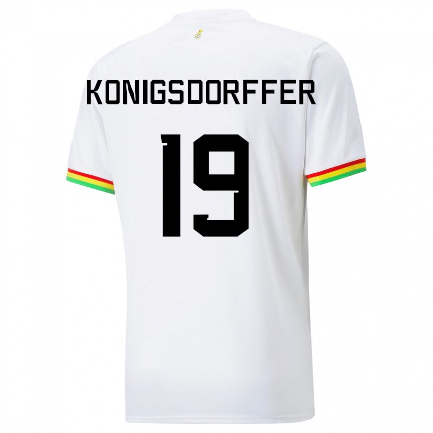Enfant Maillot Ghana Ransford-yeboah Konigsdorffer #19 Blanc Tenues Domicile 22-24 T-shirt Belgique