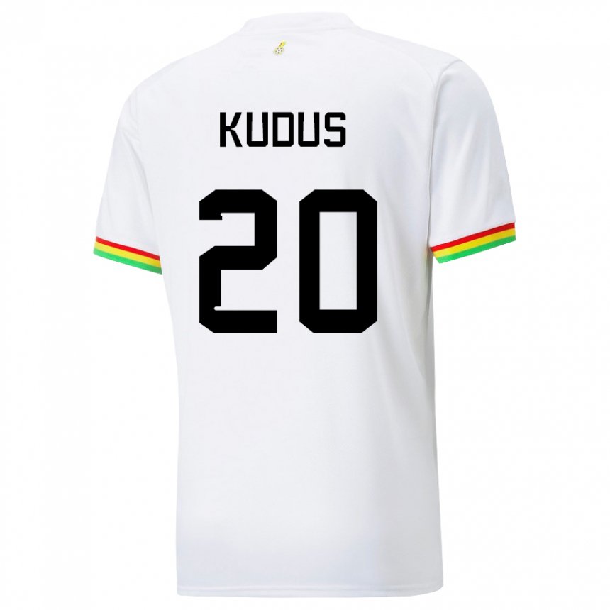Enfant Maillot Ghana Mohammed Kudus #20 Blanc Tenues Domicile 22-24 T-shirt Belgique