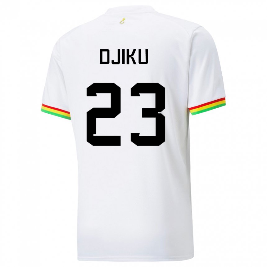 Kinder Ghanaische Alexander Djiku #23 Weiß Heimtrikot Trikot 22-24 T-shirt Belgien
