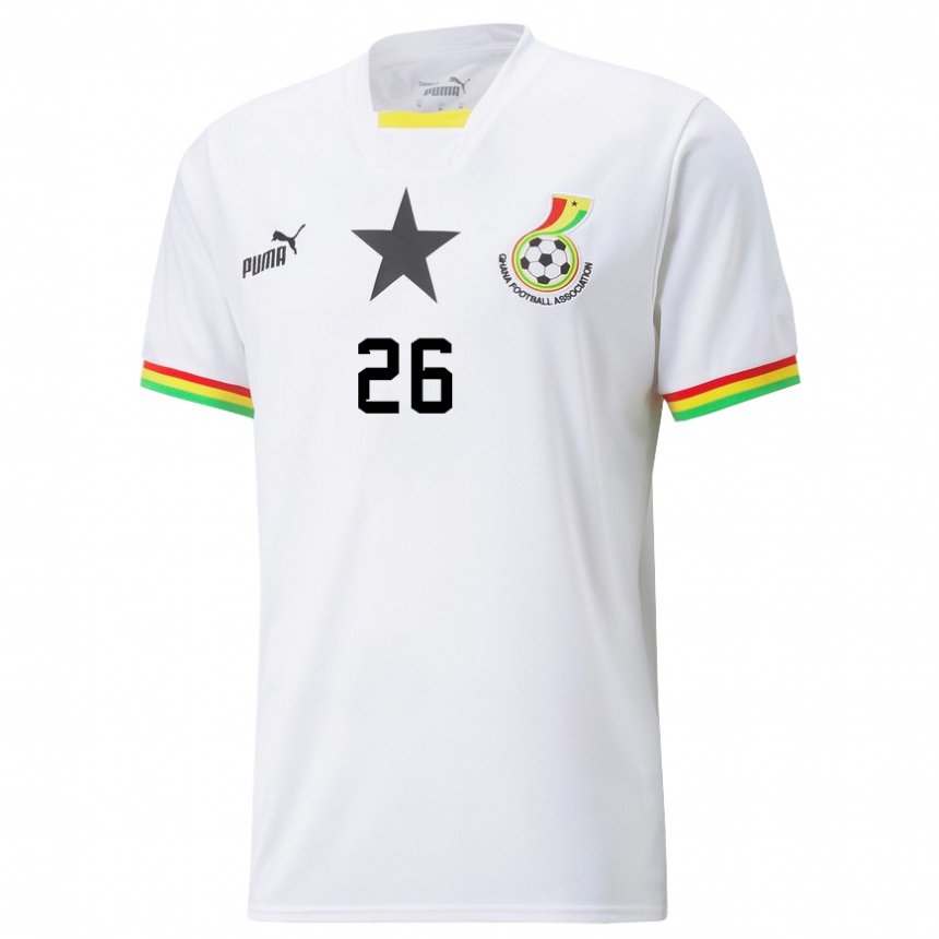 Kinder Ghanaische Alidu Seidu #26 Weiß Heimtrikot Trikot 22-24 T-shirt Belgien
