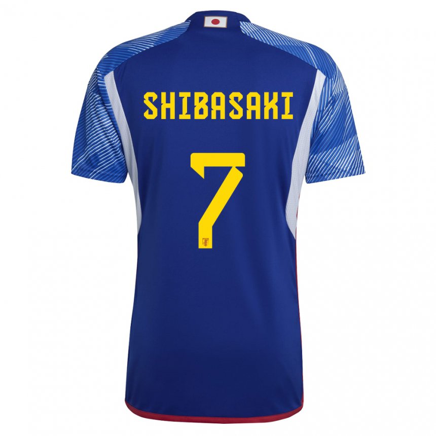 Enfant Maillot Japon Gaku Shibasaki #7 Bleu Royal Tenues Domicile 22-24 T-shirt Belgique