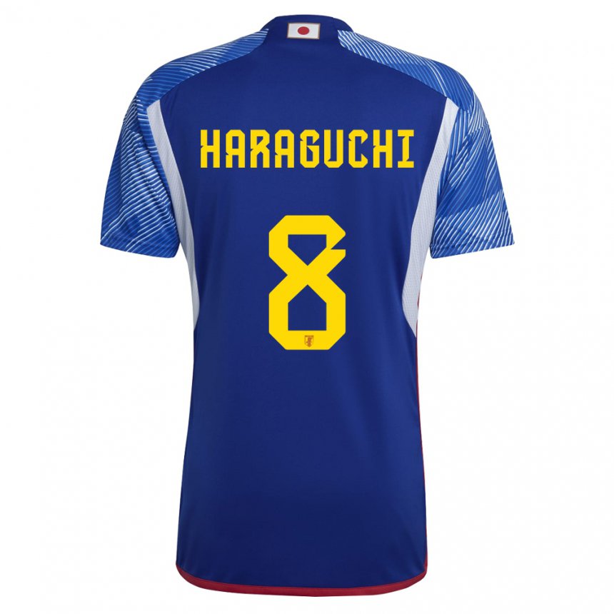 Kinder Japanische Genki Haraguchi #8 Königsblau Heimtrikot Trikot 22-24 T-shirt Belgien