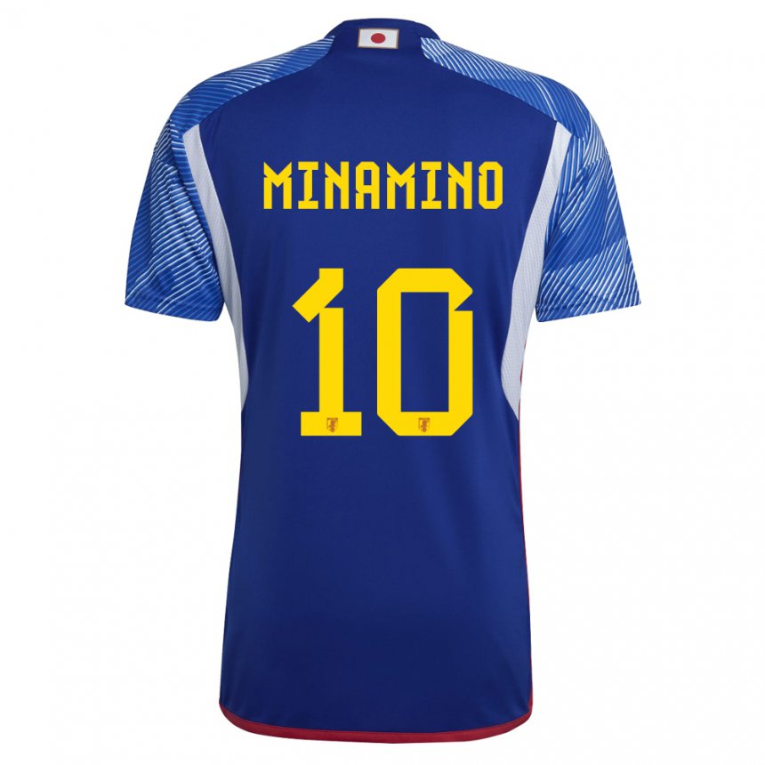 Kinder Japanische Takumi Minamino #10 Königsblau Heimtrikot Trikot 22-24 T-shirt Belgien