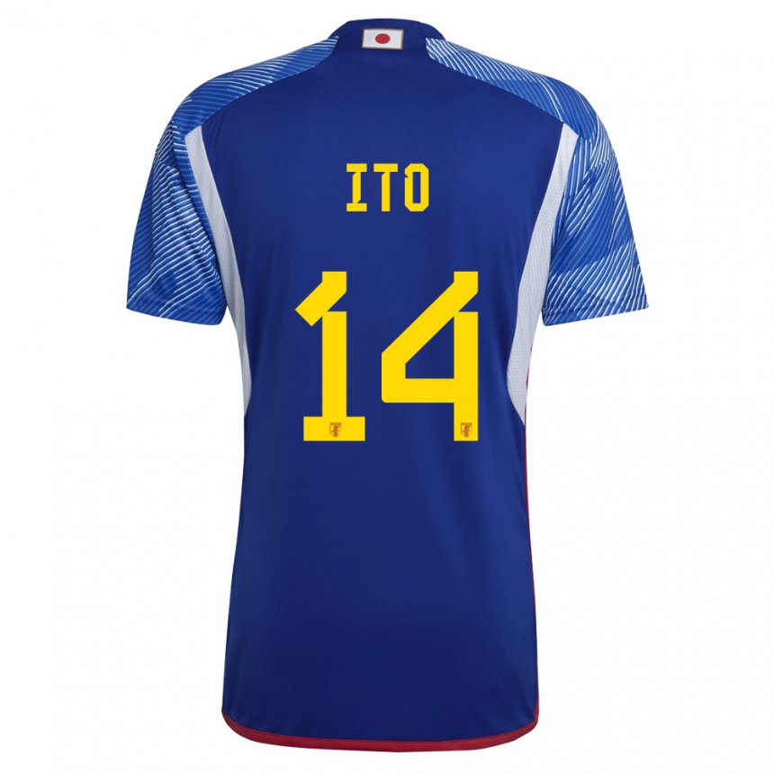 Enfant Maillot Japon Junya Ito #14 Bleu Royal Tenues Domicile 22-24 T-shirt Belgique