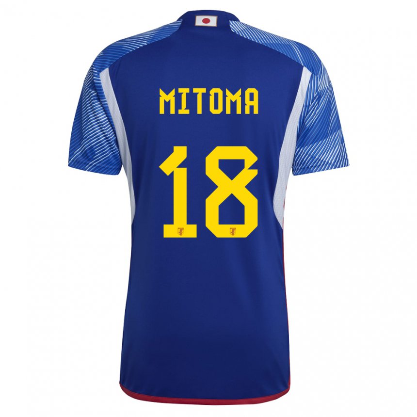 Kinder Japanische Kaoru Mitoma #18 Königsblau Heimtrikot Trikot 22-24 T-shirt Belgien