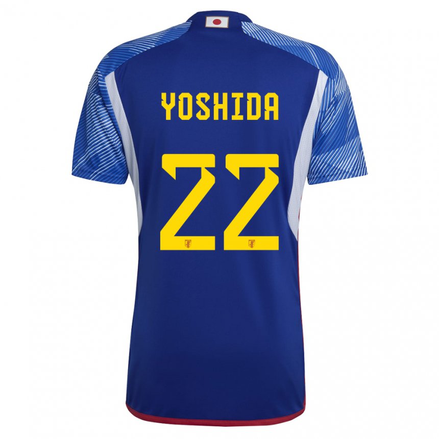 Kinder Japanische Maya Yoshida #22 Königsblau Heimtrikot Trikot 22-24 T-shirt Belgien
