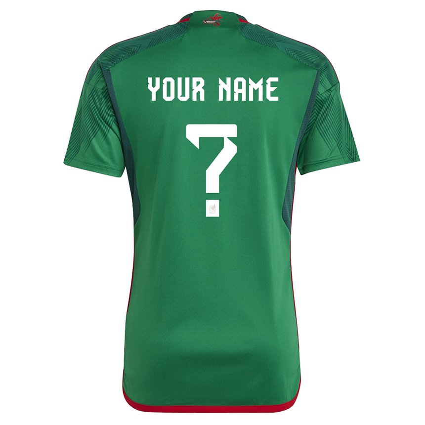 Enfant Maillot Mexique Votre Nom #0 Verte Tenues Domicile 22-24 T-shirt Belgique