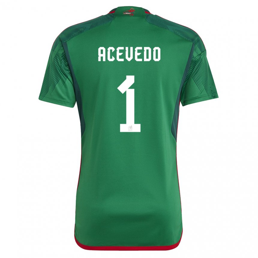 Kinder Mexikanische Carlos Acevedo #1 Grün Heimtrikot Trikot 22-24 T-shirt Belgien