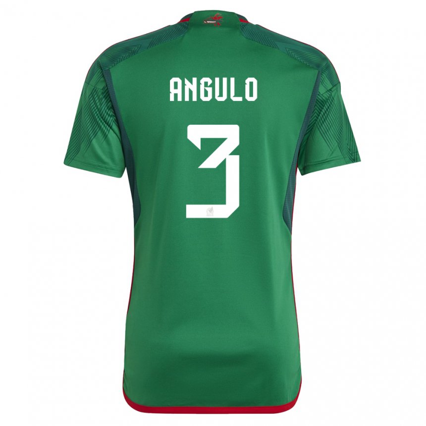 Kinder Mexikanische Jesus Angulo #3 Grün Heimtrikot Trikot 22-24 T-shirt Belgien