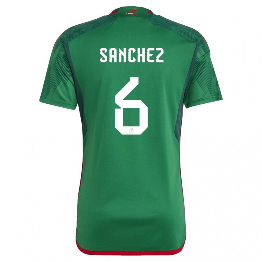 Kinder Mexikanische Erick Sanchez #6 Grün Heimtrikot Trikot 22-24 T-shirt Belgien