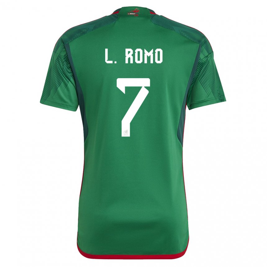 Kinder Mexikanische Luis Romo #7 Grün Heimtrikot Trikot 22-24 T-shirt Belgien