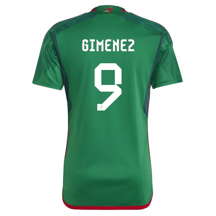 Kinder Mexikanische Santiago Gimenez #9 Grün Heimtrikot Trikot 22-24 T-shirt Belgien