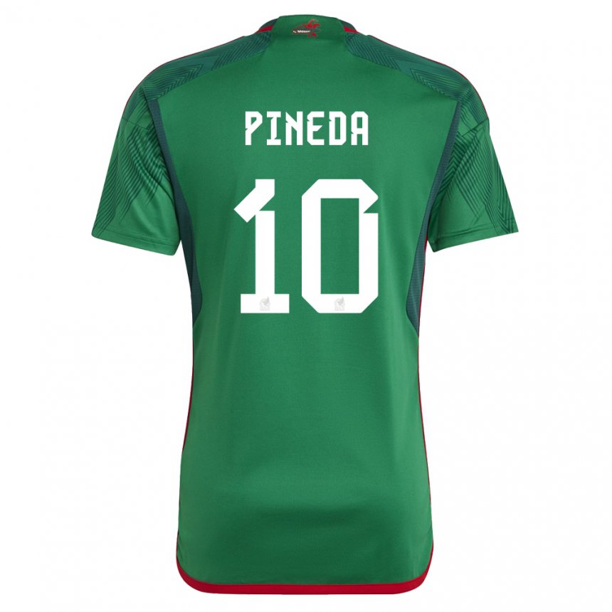 Kinder Mexikanische Orbelin Pineda #10 Grün Heimtrikot Trikot 22-24 T-shirt Belgien