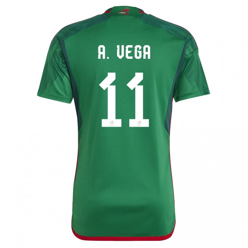 Kinder Mexikanische Alexis Vega #11 Grün Heimtrikot Trikot 22-24 T-shirt Belgien