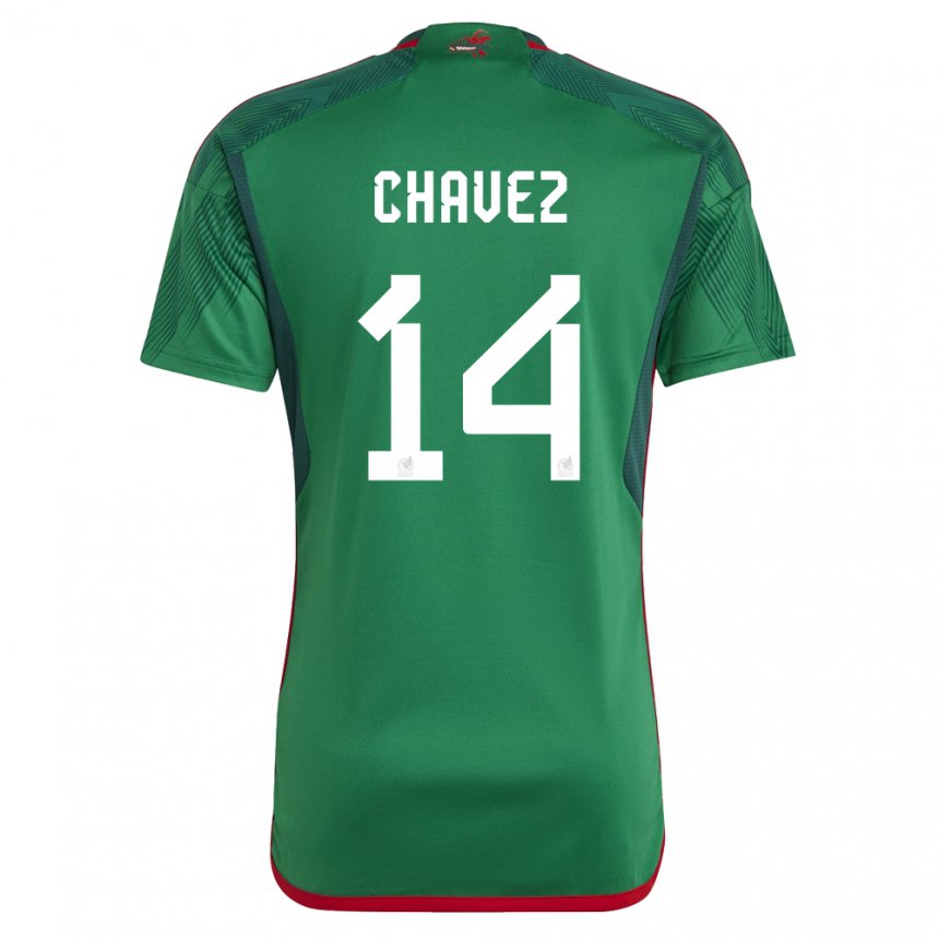 Kinder Mexikanische Luis Chavez #14 Grün Heimtrikot Trikot 22-24 T-shirt Belgien