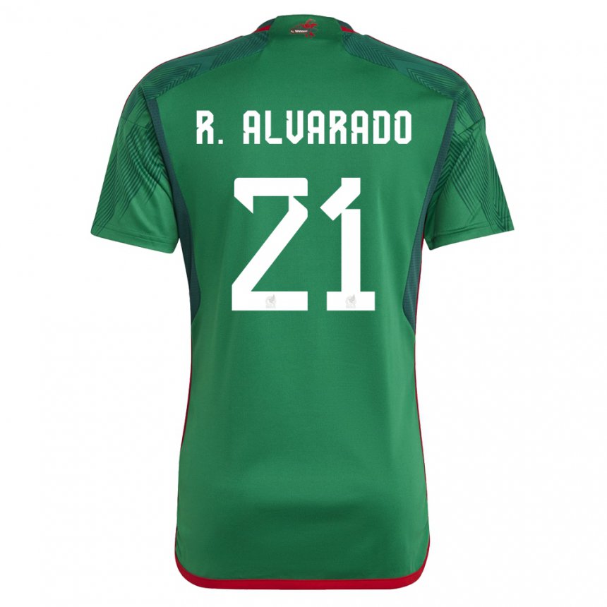Kinder Mexikanische Roberto Alvarado #21 Grün Heimtrikot Trikot 22-24 T-shirt Belgien