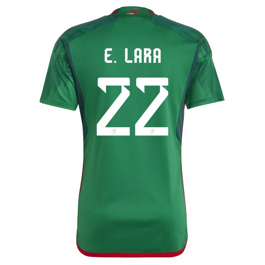 Kinder Mexikanische Emilio Lara #22 Grün Heimtrikot Trikot 22-24 T-shirt Belgien