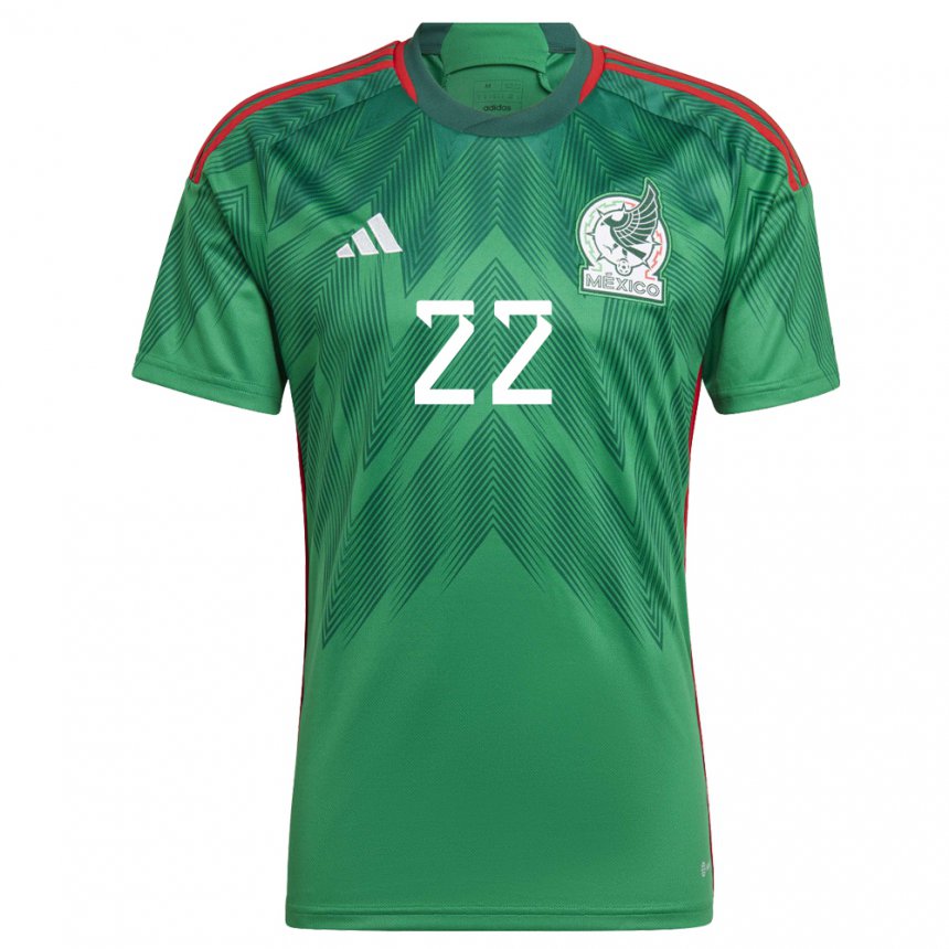 Kinder Mexikanische Uriel Antuna #22 Grün Heimtrikot Trikot 22-24 T-shirt Belgien