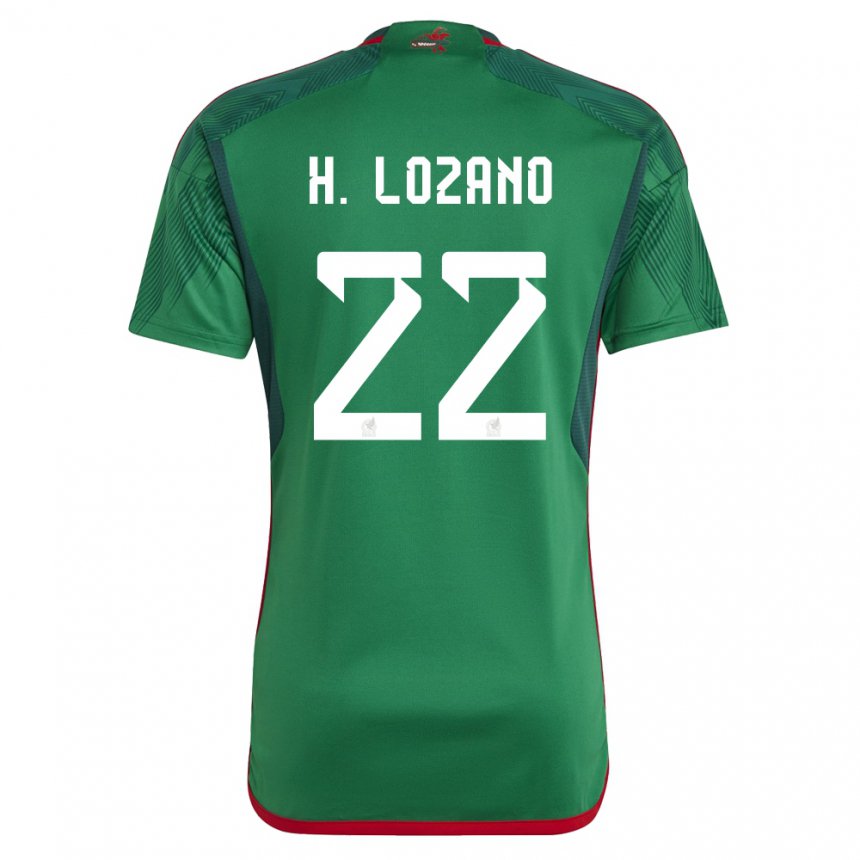 Enfant Maillot Mexique Hirving Lozano #22 Verte Tenues Domicile 22-24 T-shirt Belgique