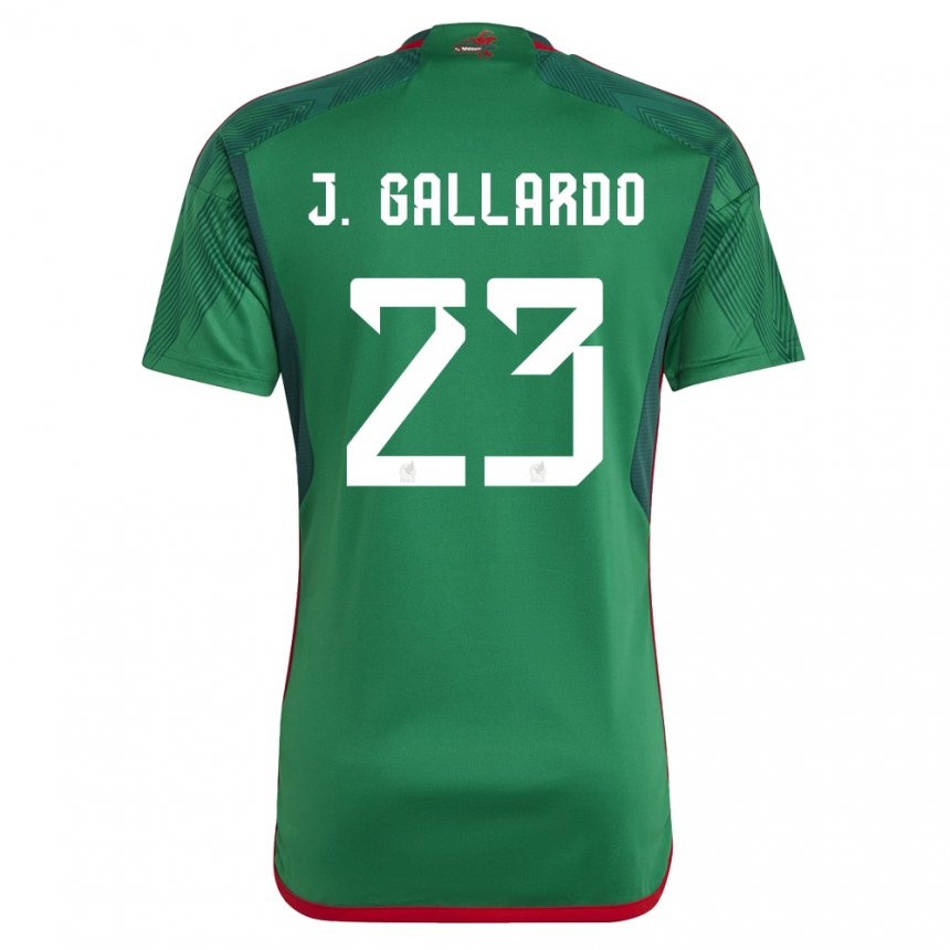 Kinder Mexikanische Jesus Gallardo #23 Grün Heimtrikot Trikot 22-24 T-shirt Belgien