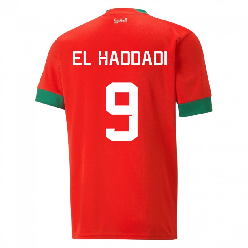 Kinder Marokkanische Munir El Haddadi #9 Rot Heimtrikot Trikot 22-24 T-shirt Belgien