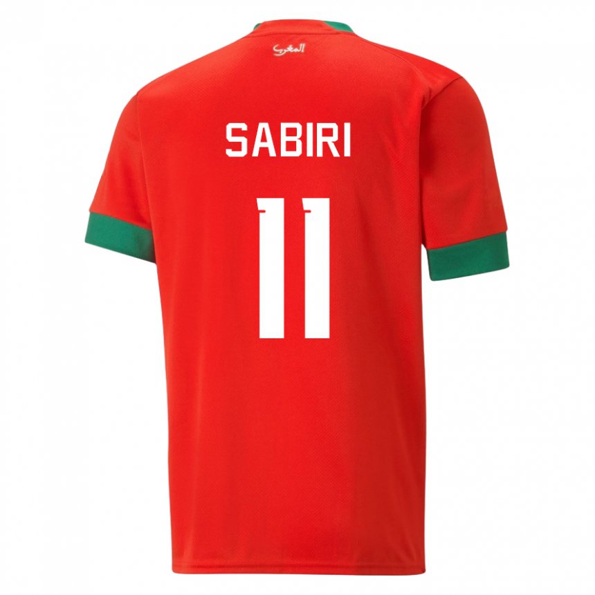 Kinder Marokkanische Abdelhamid Sabiri #11 Rot Heimtrikot Trikot 22-24 T-shirt Belgien