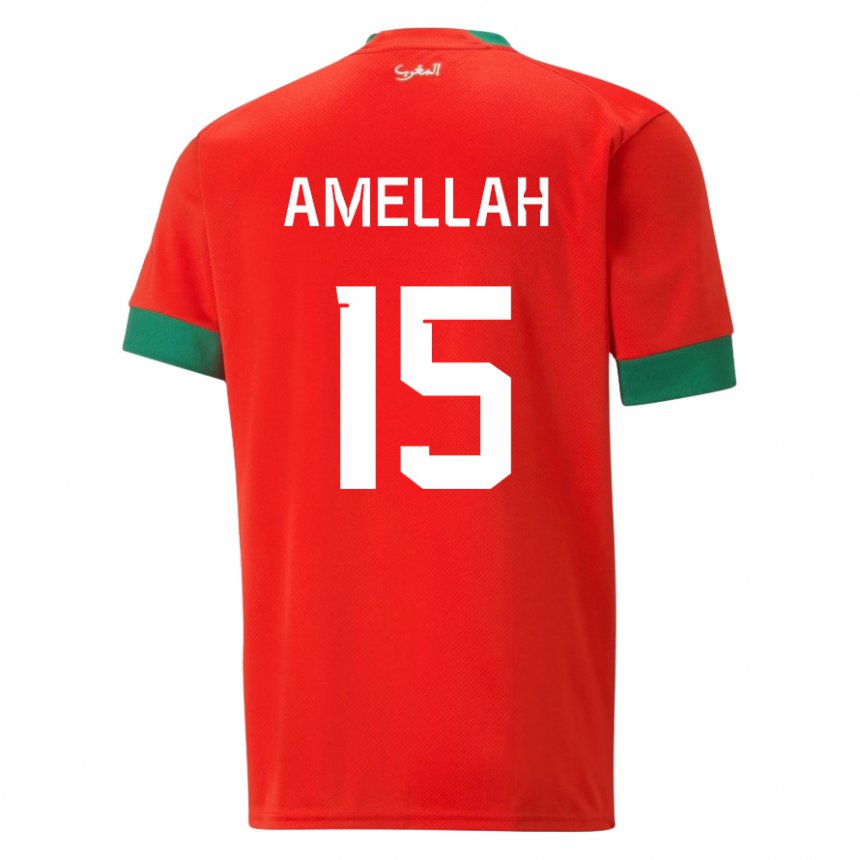 Kinder Marokkanische Selim Amellah #15 Rot Heimtrikot Trikot 22-24 T-shirt Belgien