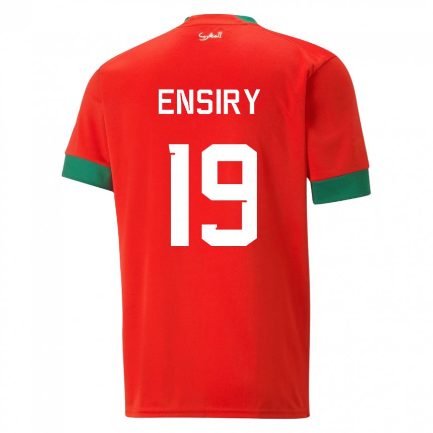 Kinder Marokkanische Youssef Ensiry #19 Rot Heimtrikot Trikot 22-24 T-shirt Belgien