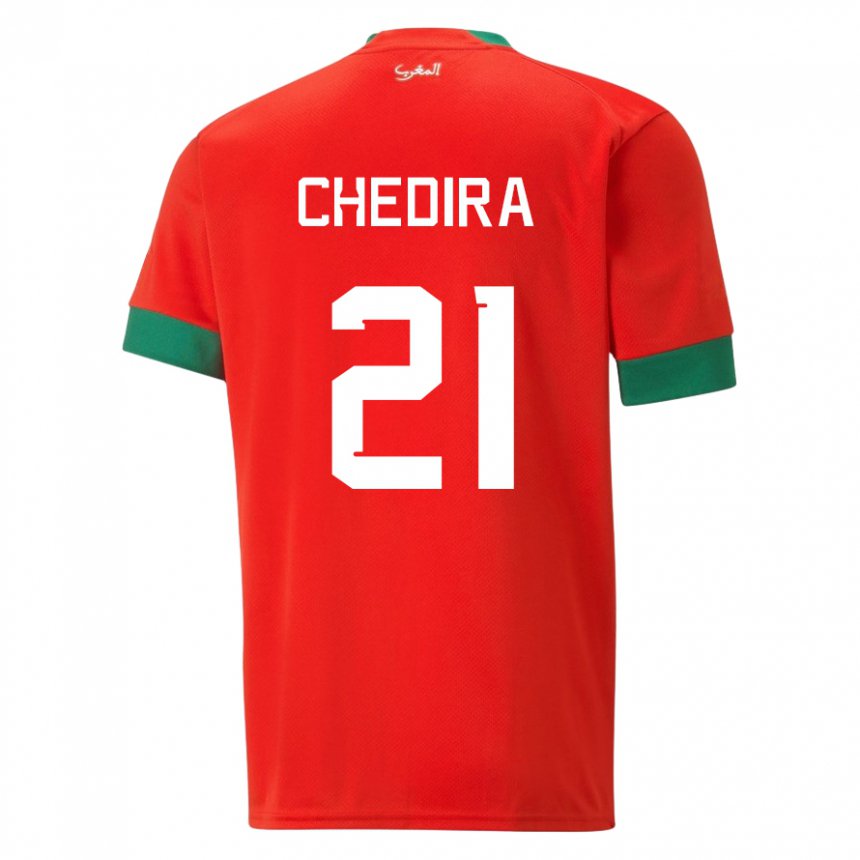 Kinderen Marokkaans Walid Chedira #21 Rood Thuisshirt Thuistenue 22-24 T-shirt België