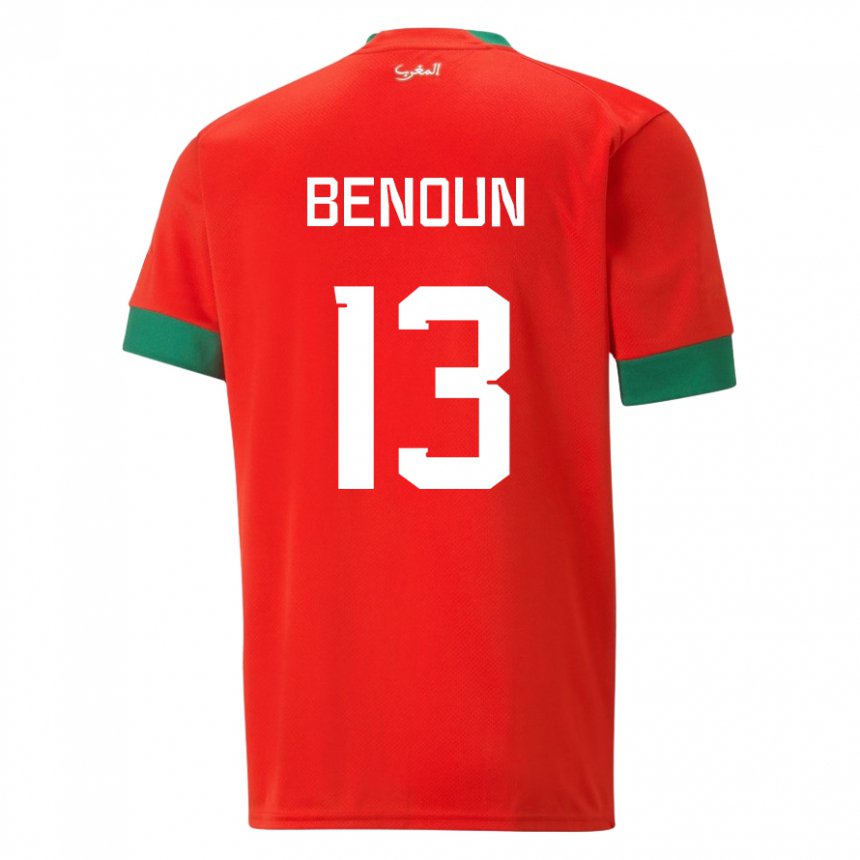 Kinder Marokkanische Badr Benoun #13 Rot Heimtrikot Trikot 22-24 T-shirt Belgien