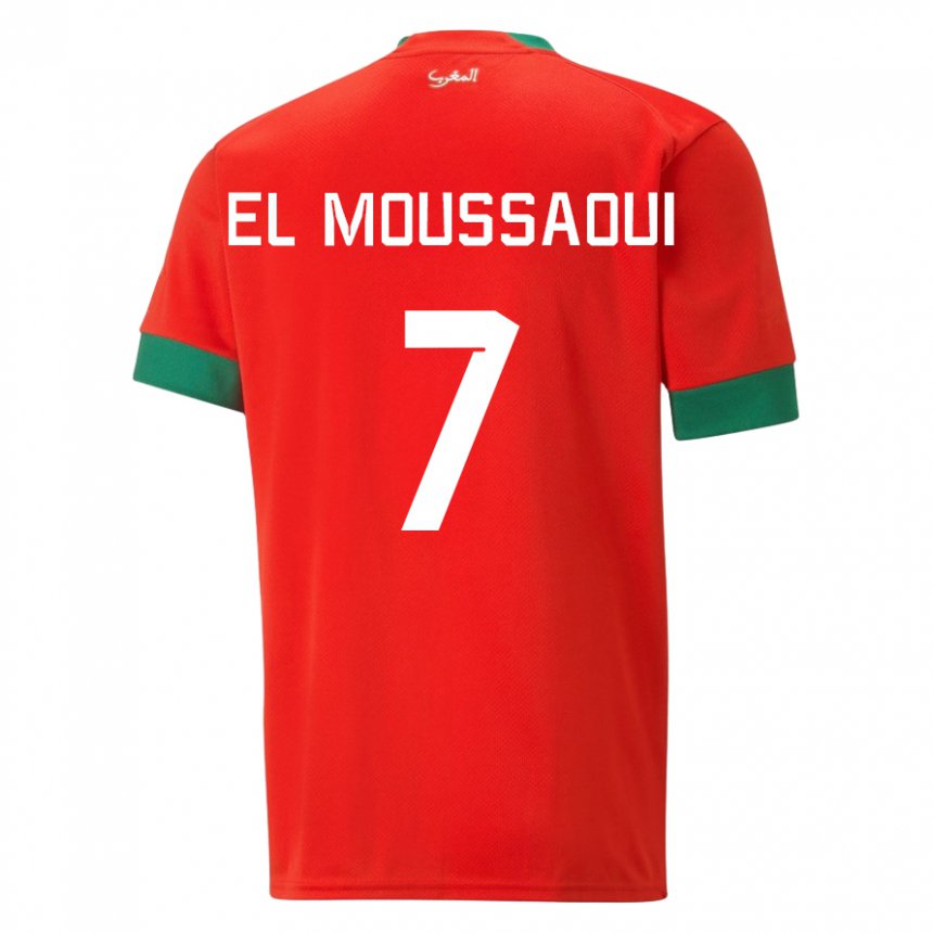Kinder Marokkanische Hamza El Moussaoui #7 Rot Heimtrikot Trikot 22-24 T-shirt Belgien