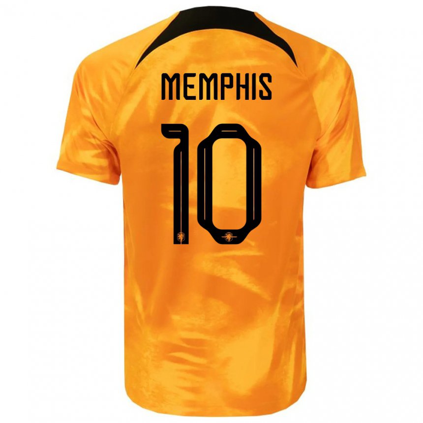 Enfant Maillot Pays-bas Memphis Depay #10 Orange Laser Tenues Domicile 22-24 T-shirt Belgique
