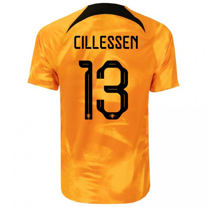 Kinder Niederländische Jasper Cillessen #13 Laser-orange Heimtrikot Trikot 22-24 T-shirt Belgien
