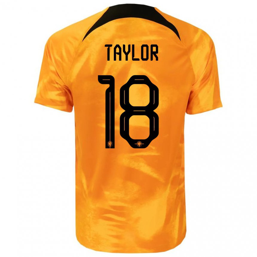 Enfant Maillot Pays-bas Kenneth Taylor #18 Orange Laser Tenues Domicile 22-24 T-shirt Belgique