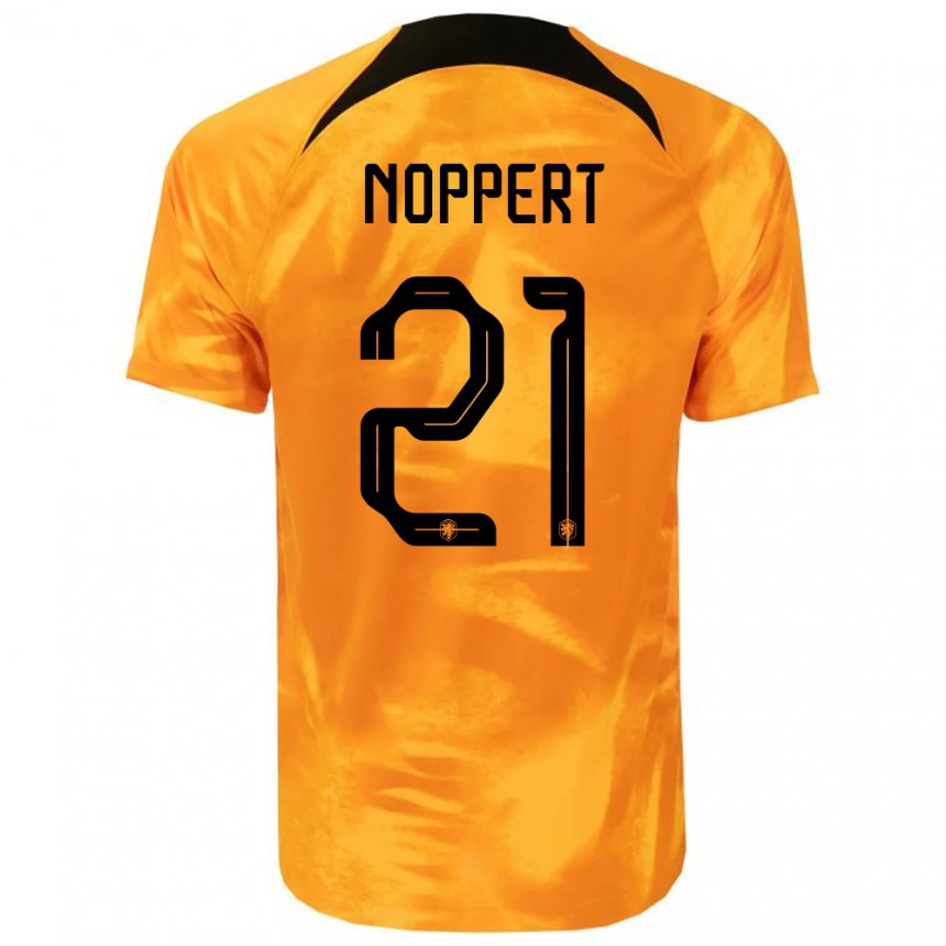 Kinder Niederländische Andries Noppert #21 Laser-orange Heimtrikot Trikot 22-24 T-shirt Belgien