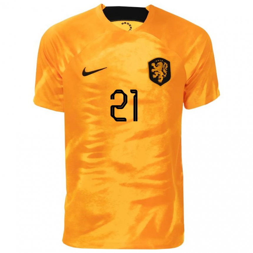 Kinder Niederländische Andries Noppert #21 Laser-orange Heimtrikot Trikot 22-24 T-shirt Belgien