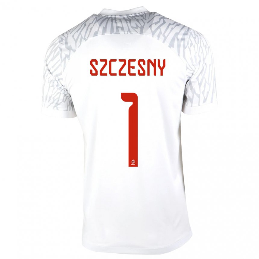 Kinder Polnische Wojciech Szczesny #1 Weiß Heimtrikot Trikot 22-24 T-shirt Belgien
